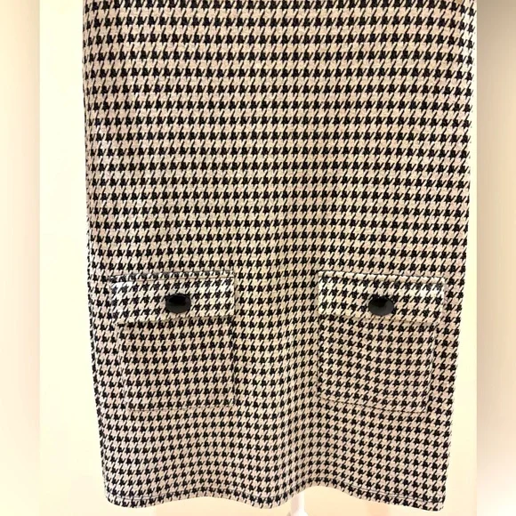 Zara Black White Houndstooth Checker Mock Turtleneck Dress Size S - Picture 3 of 10